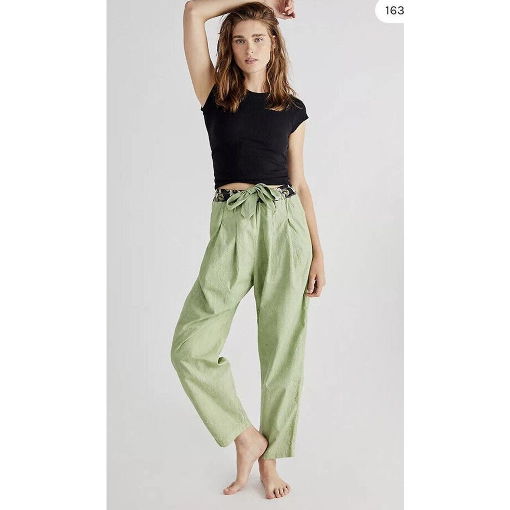 Free People Dr. Collectors Kyoto Twill Cloud Dye Pants Green Size Medium